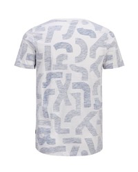 weißes bedrucktes T-Shirt mit einem Rundhalsausschnitt von Jack & Jones