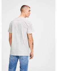 weißes bedrucktes T-Shirt mit einem Rundhalsausschnitt von Jack & Jones