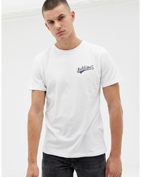 weißes bedrucktes T-Shirt mit einem Rundhalsausschnitt von Jack & Jones