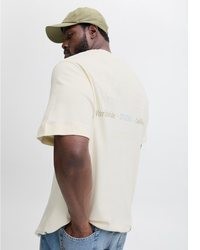 weißes bedrucktes T-Shirt mit einem Rundhalsausschnitt von Jack & Jones PlusSize