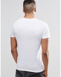 weißes bedrucktes T-Shirt mit einem Rundhalsausschnitt von Jack and Jones