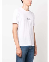 weißes bedrucktes T-Shirt mit einem Rundhalsausschnitt von Jacob Cohen