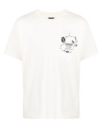 weißes bedrucktes T-Shirt mit einem Rundhalsausschnitt von Jacquemus