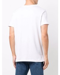 weißes bedrucktes T-Shirt mit einem Rundhalsausschnitt von A.P.C.