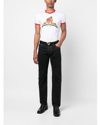 weißes bedrucktes T-Shirt mit einem Rundhalsausschnitt von DSQUARED2