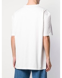 weißes bedrucktes T-Shirt mit einem Rundhalsausschnitt von Calvin Klein 205W39nyc