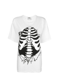 weißes bedrucktes T-Shirt mit einem Rundhalsausschnitt von Jeremy Scott