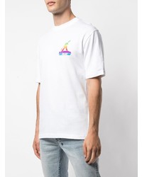 weißes bedrucktes T-Shirt mit einem Rundhalsausschnitt von Palace