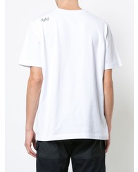 weißes bedrucktes T-Shirt mit einem Rundhalsausschnitt von Aztech Mountain