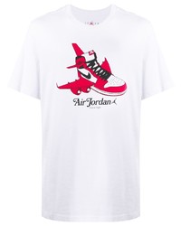 weißes bedrucktes T-Shirt mit einem Rundhalsausschnitt von Jordan