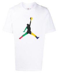 weißes bedrucktes T-Shirt mit einem Rundhalsausschnitt von Jordan