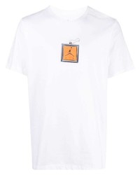 weißes bedrucktes T-Shirt mit einem Rundhalsausschnitt von Jordan