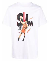 weißes bedrucktes T-Shirt mit einem Rundhalsausschnitt von Jordan