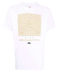 weißes bedrucktes T-Shirt mit einem Rundhalsausschnitt von Jordan