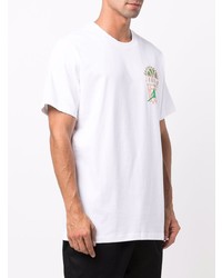 weißes bedrucktes T-Shirt mit einem Rundhalsausschnitt von Nike