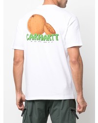 weißes bedrucktes T-Shirt mit einem Rundhalsausschnitt von Carhartt WIP