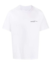 weißes bedrucktes T-Shirt mit einem Rundhalsausschnitt von Julien David