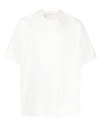weißes bedrucktes T-Shirt mit einem Rundhalsausschnitt von Julius