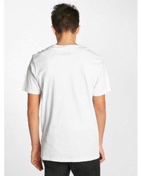 weißes bedrucktes T-Shirt mit einem Rundhalsausschnitt von Just Rhyse