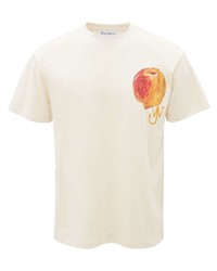 weißes bedrucktes T-Shirt mit einem Rundhalsausschnitt von JW Anderson