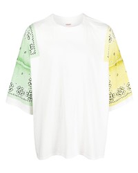 weißes bedrucktes T-Shirt mit einem Rundhalsausschnitt von KAPITAL