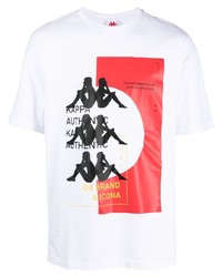 weißes bedrucktes T-Shirt mit einem Rundhalsausschnitt von Kappa
