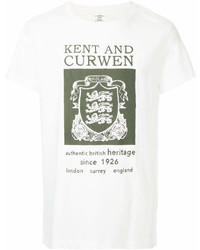 weißes bedrucktes T-Shirt mit einem Rundhalsausschnitt von Kent & Curwen
