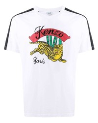 weißes bedrucktes T-Shirt mit einem Rundhalsausschnitt von Kenzo