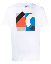 weißes bedrucktes T-Shirt mit einem Rundhalsausschnitt von Kenzo