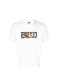 weißes bedrucktes T-Shirt mit einem Rundhalsausschnitt von Kenzo