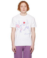 weißes bedrucktes T-Shirt mit einem Rundhalsausschnitt von KidSuper
