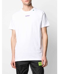 weißes bedrucktes T-Shirt mit einem Rundhalsausschnitt von Off-White