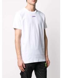 weißes bedrucktes T-Shirt mit einem Rundhalsausschnitt von Off-White