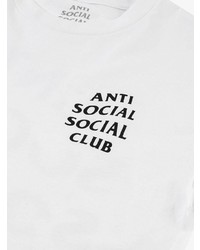 weißes bedrucktes T-Shirt mit einem Rundhalsausschnitt von Anti Social Social Club