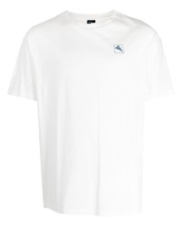 weißes bedrucktes T-Shirt mit einem Rundhalsausschnitt von Klättermusen