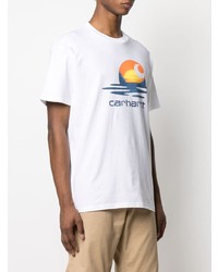 weißes bedrucktes T-Shirt mit einem Rundhalsausschnitt von Carhartt WIP