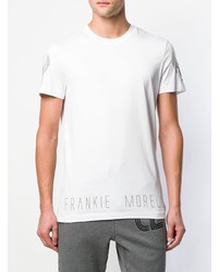 weißes bedrucktes T-Shirt mit einem Rundhalsausschnitt von Frankie Morello