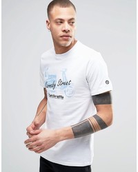 weißes bedrucktes T-Shirt mit einem Rundhalsausschnitt von Lambretta
