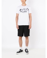 weißes bedrucktes T-Shirt mit einem Rundhalsausschnitt von Armani Exchange