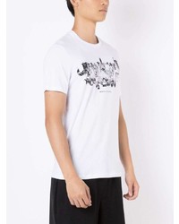 weißes bedrucktes T-Shirt mit einem Rundhalsausschnitt von Armani Exchange