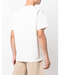 weißes bedrucktes T-Shirt mit einem Rundhalsausschnitt von Jacquemus