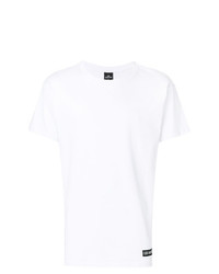 weißes bedrucktes T-Shirt mit einem Rundhalsausschnitt von Les (Art)ists