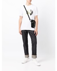 weißes bedrucktes T-Shirt mit einem Rundhalsausschnitt von Armani Exchange