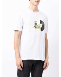 weißes bedrucktes T-Shirt mit einem Rundhalsausschnitt von Armani Exchange