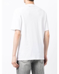 weißes bedrucktes T-Shirt mit einem Rundhalsausschnitt von Armani Exchange