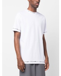 weißes bedrucktes T-Shirt mit einem Rundhalsausschnitt von 1017 Alyx 9Sm