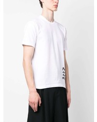 weißes bedrucktes T-Shirt mit einem Rundhalsausschnitt von Black Comme Des Garçons