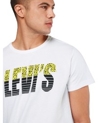 weißes bedrucktes T-Shirt mit einem Rundhalsausschnitt von Levi's