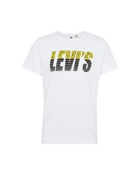 weißes bedrucktes T-Shirt mit einem Rundhalsausschnitt von Levi's