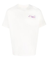 weißes bedrucktes T-Shirt mit einem Rundhalsausschnitt von Li-Ning